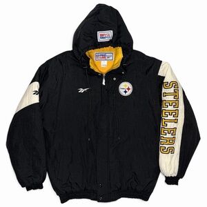 Vintage 90s/Y2K Pittsburgh Steelers Reebok Pro Line Heavyweight Jacket Sz Large